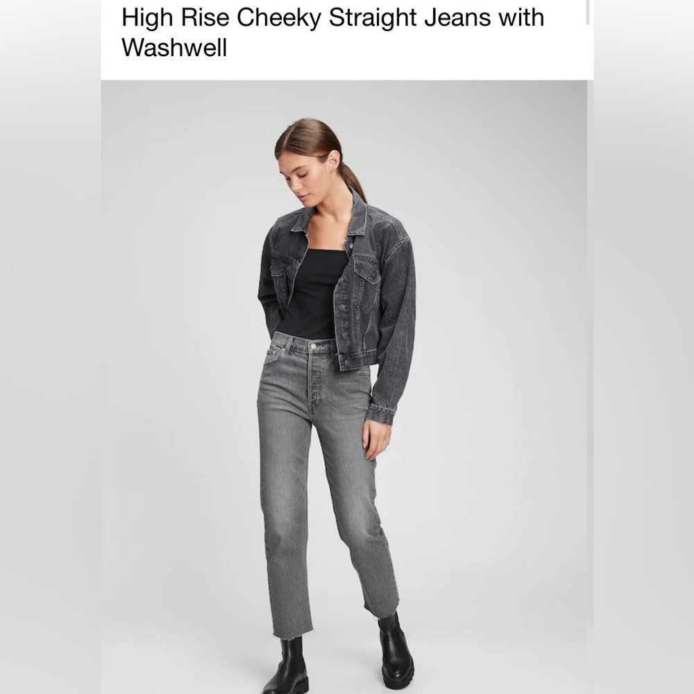 Gap High Rise Cheeky Straight Jeans With Washwell - Size: US 28 Petite